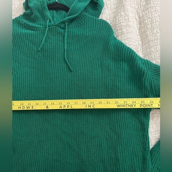 Aligne Green Organic Cotton Hooded Oversized Sweater Tunic Women’s Size Large - Picture 6 of 7